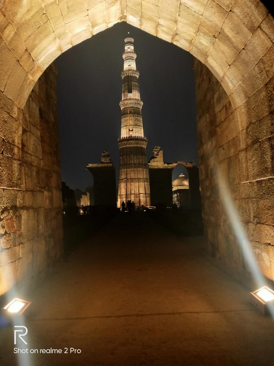 Qutub Minar at night Delhi photo